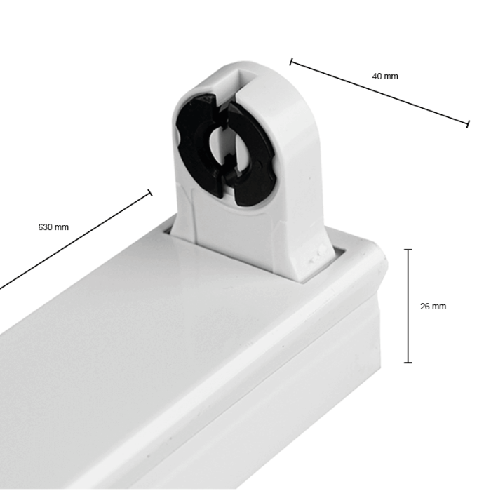 60 cm LED TL armatuur - Robo - voor 1 TL - IP22